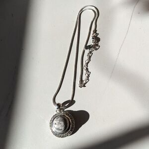 White Buffalo Pendant Silver Plated Signed 'GS' Necklace‎